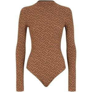 Fendi Skims long sleeve bodysuit. Tan. Size L.